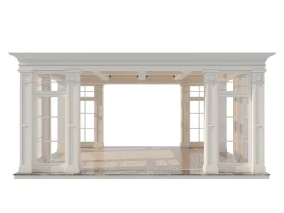 Gazebo patio with glass roof 3D model