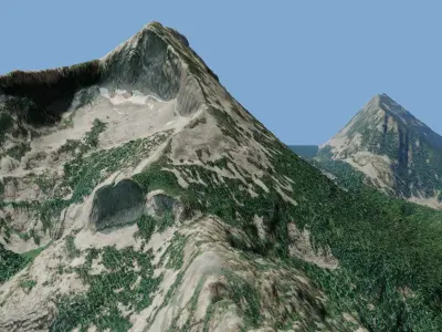 Mountain Valley Landscape  3D model