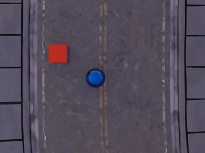 Procedural Repeatable Wet Road and Sidewalk with Puddle Free 3D model