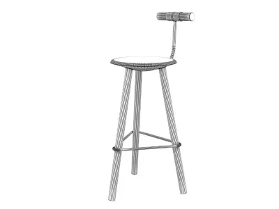 Tripod pair of bar stools 3D model