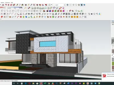 2 kanal Modern contemporary house design with sketchup model 3D model