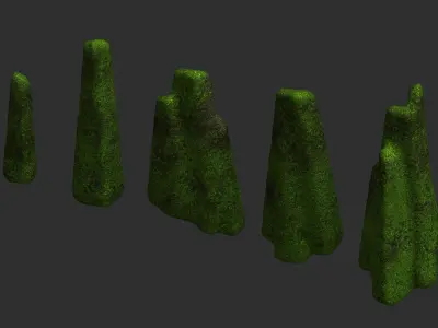 Rock Spires - Moss 2 Low-poly 3D model
