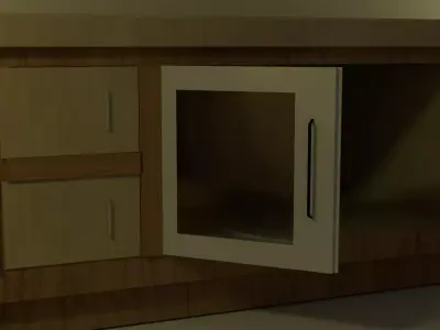 Kitchen Cabinet - Fully functioned - Induction Stove - Modern 3D model