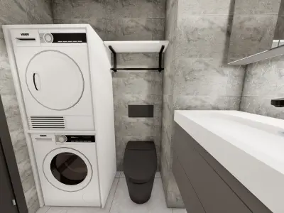 A Small Bathroom with details 3D model