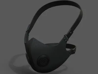 Gas mask protection pollution fantasy scifi military combat  Low-poly 3D model