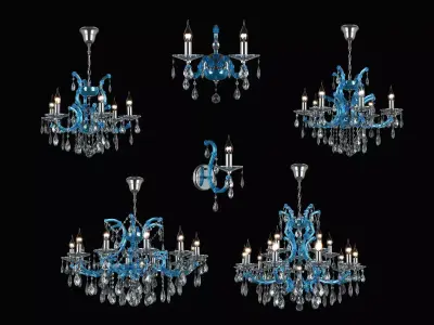 698 ChampaBlu Osgona Collection of Crystal Lamps 3D Model Pack