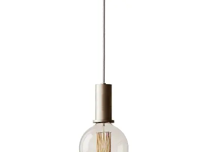 Low socket pendant luminaire Beige and Brass from Ferm living 3D model