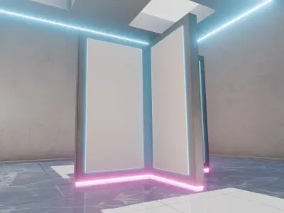 VR Gallery for Product Showcase Low-poly 3D model