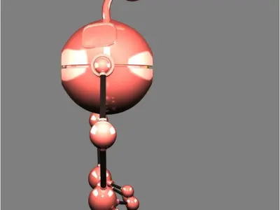 little robo-slave Low-poly 3D model