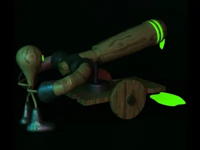 BOOM 3D glow in grenade launcher 3D model