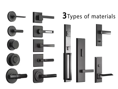 Door handle modern - collection 01 3D model