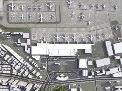Taipei - Songshan Airport - TSA Low-poly 3D model
