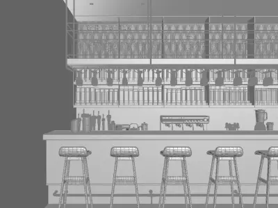 Contemporary Lounge Bar 3D model
