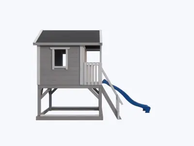 Playground wood playhouse backyard Domek dla Dzieci 3D model
