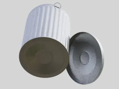 Dustbin 3 Textured 3D model