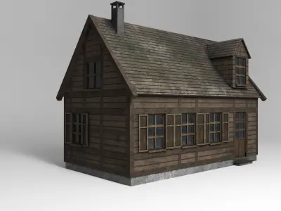 Old Wooden House - Low Poly Model Low-poly 3D model