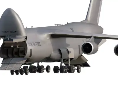 C-5 Super galaxy with interior 3D model