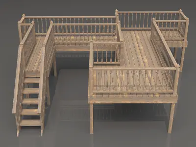 Wood Veranda 1 3D model
