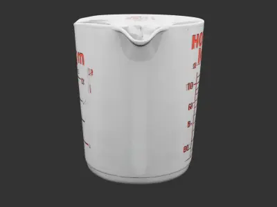 Glass Measuring Cup Low-poly 3D model