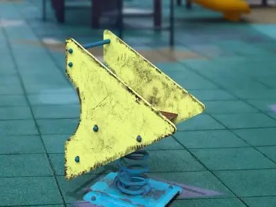 Old Spring Rider Low-poly 3D model