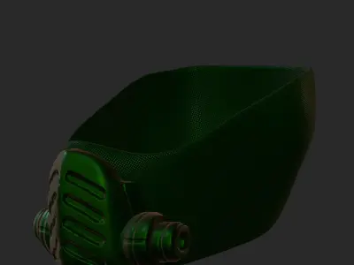 Gas mask helmet 3d model scifi Low-poly  Low-poly 3D model