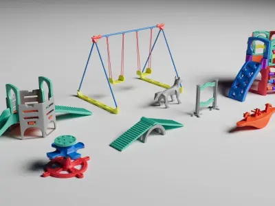 Kids and Pets Playground 3D model