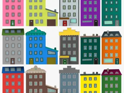 LowPoly Houses Pack03 Low-poly 3D model