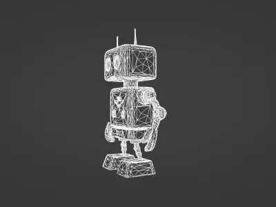 Retro Futuristic Robot 3D Model 3D model