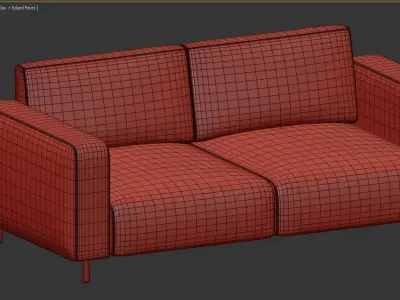 SOFA SYLVIA SEATER OFF WHITE 3D model