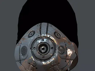 Gas mask helmet 3d model scifi Low-poly Low-poly 3D model