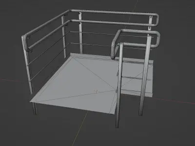 Ramp 4 PBR metal ladder with stripes 3D model