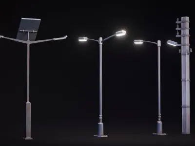 Street Lights - Stylized Pack Low-poly 3D model