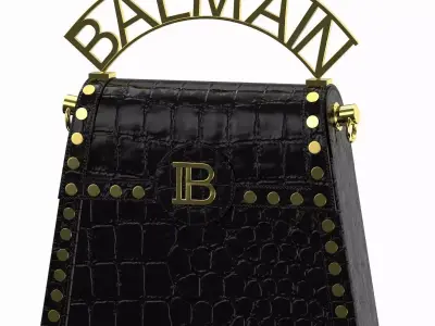 Balmain B Buzz Dynasty Small Bag Black Crocodile 3D model