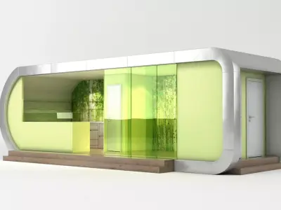 Futuristic Dining Pod Low-poly 3D model