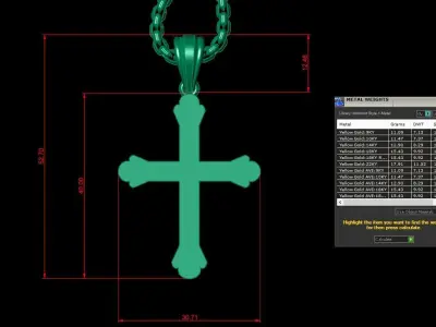 Cross Light Gold 3CP059 3DM STL 3D model
