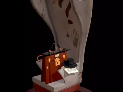 3D stylized Armchair  Low-poly 3D model