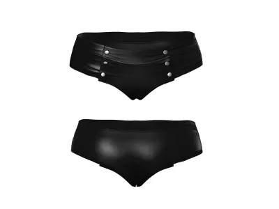 Snap Up Top and Booty Shorts Set Low-poly 3D model