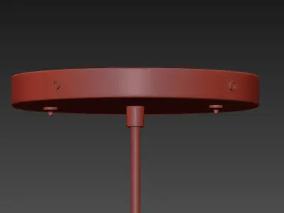 Tall Chevron Textured Pendant - Grey 3D model