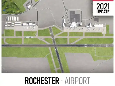 Rochester Airport Low-poly 3D model