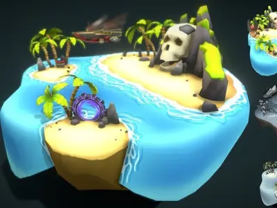 VIASS Pirate Island Low-poly 3D model