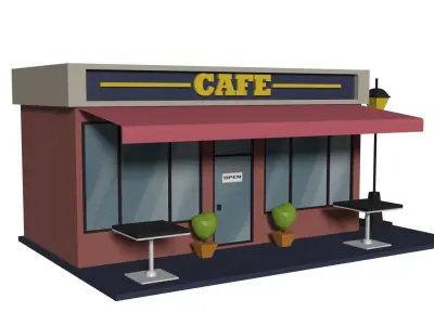 building cartoon  Low-poly 3D model