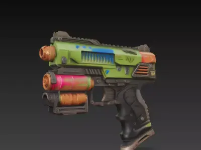 Distressed SciFi Blaster 3D Print Prop 3D print model