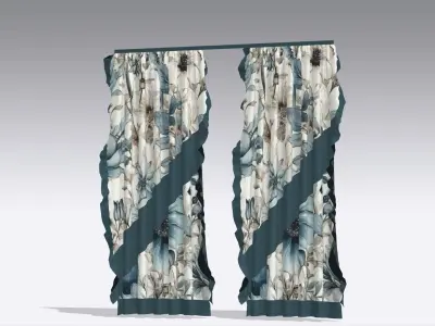 Curtain Low-poly 3D model 29