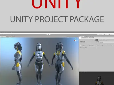  Character Woman Robot Unity Unreal 