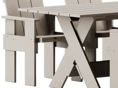 Crate Outdoor Chair and Table by Hay 3D model