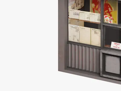 Old Soviet News Stand 3D model