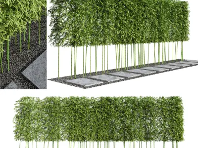 Modern Courtyard 03 - PBR - 4k - Bamboo Path 3D model