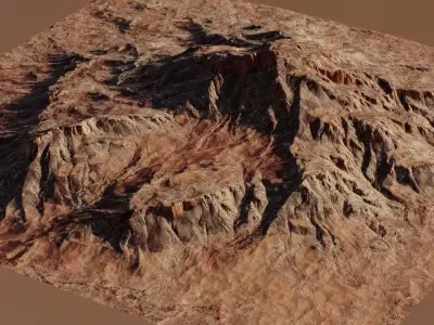 Realistic Fluvial 3d Terrain Environment PBR  Low-poly 3D model