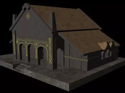 Low poly model of MMO House 2 3D model