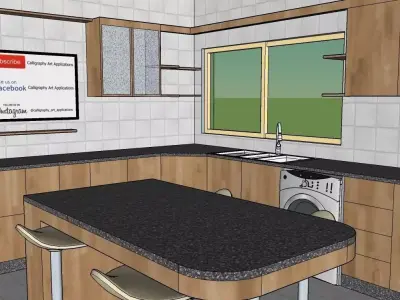 Kitchen design with Island  3D model